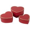 Clayre & Eef 66026 Cajas Corazón Rojo Set de 3 28x26x14 24x23x12 21x20x10 cm