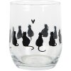 Clayre & Eef PWSGL0003 Vaso para beber motivo gato Ø 8x9 cm 300 ml Transparente
