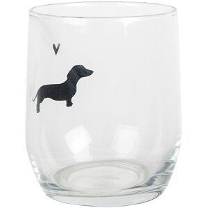 Clayre & Eef PWSGL0004 Vaso transparente Ø 8x9 cm 300 ml estilo campestre