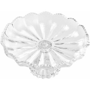 Clayre & Eef 6GL5013 Cuenco sobre pie vidrio transparente Ø 23x12 cm