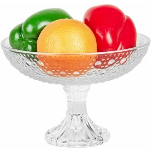 Clayre & Eef 6GL5014 Cuenco con pie Ø 20 cm x 14 cm Vidrio transparente