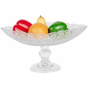 Clayre & Eef 6GL5015 Cuenco sobre pie Vidrio transparente 29x29x18 cm