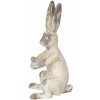 Clayre & Eef 6Y5661 Conejo Decorativo Beige Gris 8x9x17 cm Óxido de Magnesio