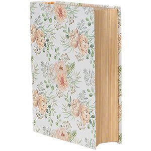 Clayre & Eef 66021 Caja en forma de libro juego de 3 blanco verde estilo campestre