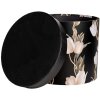 Clayre & Eef 66023 Set de Cajas de Almacenaje 3 Tamaños Negro Floral Country Style