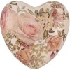 Clayre & Eef 6CE1916 Corazón Decorativo Cerámica Beige Rosa 11x11x4 cm Estilo Country