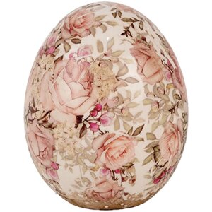 Clayre & Eef 6CE1920M Decoración Huevo Cerámica Beige Rosa Ø 10x12 cm