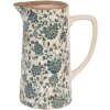 Clayre & Eef 6CE1922L Jarra Decorativa Cerámica Beige Verde 21x14x26 cm