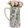 Clayre & Eef 6CE1922L Jarra Decorativa Cerámica Beige Verde 21x14x26 cm