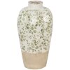 Clayre & Eef 6CE1936M Jarrón Cerámica Beige Verde Ø 21x34 cm Estilo rústico