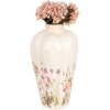 Clayre & Eef 6CE1938L Jarrón Beige Rosa Ø 24x40 cm Cerámica Estilo Campestre