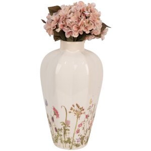 Jarrón Clayre & Eef Cerámica Beige Rosa Estilo Campestre Ø 17x30 cm