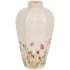 Jarrón Clayre & Eef Cerámica Beige Rosa Estilo Campestre Ø 17x30 cm