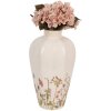 Jarrón Clayre & Eef Cerámica Beige Rosa Estilo Campestre Ø 17x30 cm