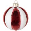 Clayre & Eef 6GL4336GG Adornos para el árbol de Navidad de vidrio rojo blanco Ø 8x8 cm