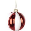 Clayre & Eef 6GL4336GG Adornos para el árbol de Navidad de vidrio rojo blanco Ø 8x8 cm
