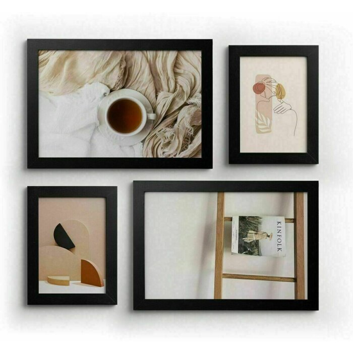 Deknudt S66KF2 Juego de 4 Marcos de Madera Negro 13x18 cm 20x30 cm