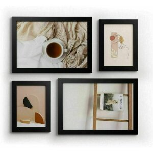 Deknudt S66KF2 Juego de 4 Marcos de Madera Negro 13x18 cm...