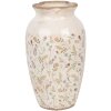 Clayre & Eef 6CE1941L Jarrón Beige Rosa Ø 21x37 cm Cerámica Estilo Campestre