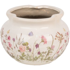Clayre & Eef 6CE1944L Maceta Beige Rosa Ø...