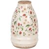 Clayre & Eef 6CE1946M Jarrón Cerámica Beige Rojo Ø 21x32 cm Estilo rústico