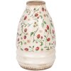 Clayre & Eef 6CE1946M Jarrón Cerámica Beige Rojo Ø 21x32 cm Estilo rústico