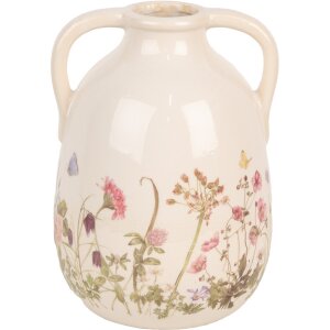 Clayre & Eef 6CE1947L Jarrón Beige Rosa...