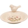 Clayre & Eef 6CE1948M Comedero para pájaros Cerámica Beige Rosa Ø 21x10 cm