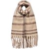Juleeze JZSC0822CH Bufanda 39x200 cm Beige Marrón con Flecos de Cuadros