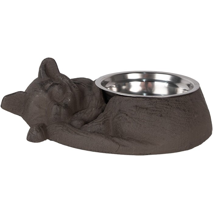 Clayre & Eef 6Y5640 Comedero Forma Gato Marrón 32x23x10 cm 325 ml