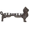 Clayre & Eef 6Y5641 Comedero para Animales Hierro Marrón 39x15x19 cm 2x225 ml