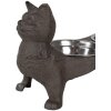 Clayre & Eef 6Y5641 Comedero para Animales Hierro Marrón 39x15x19 cm 2x225 ml