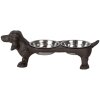 Clayre & Eef 6Y5642 Comedero Country Style Marrón 43x23x13 cm 2x225 ml