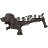 Clayre & Eef 6Y5642 Comedero Country Style Marrón 43x23x13 cm 2x225 ml