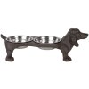 Clayre & Eef 6Y5642 Comedero Country Style Marrón 43x23x13 cm 2x225 ml