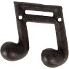 Clayre & Eef 6Y5652 Perchero de pared nota musical hierro marrón 10x3x9 cm