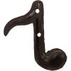 Clayre & Eef 6Y5653 Perchero de pared nota musical hierro marrón 8x3x9 cm