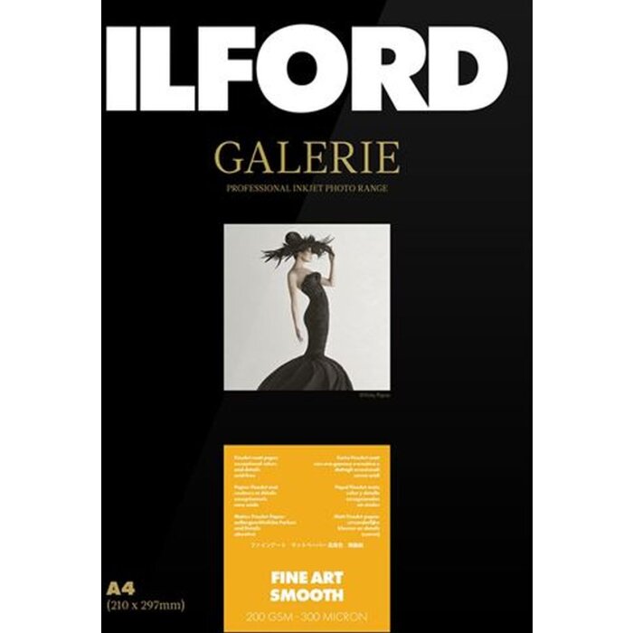 Papel fotográfico Ilford Gallery FineArt Smooth 200g 10x15cm 50 hojas