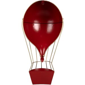 Clayre & Eef 5Y1260 Decoración Globo Aerostático Metal Rojo Verde 31x16x63 cm