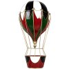 Clayre & Eef 5Y1260 Decoración Globo Aerostático Metal Rojo Verde 31x16x63 cm
