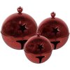 Clayre & Eef 5Y1265 Set de 3 campanas decorativas de metal rojo estilo country