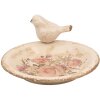 Clayre & Eef 6CE1949M Comedero para pájaros Cerámica Beige Rosa Ø 21x10 cm