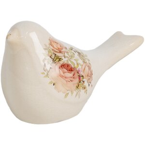 Clayre & Eef 6CE1951S Decoración Pájaro Beige Rosa 16x7x9 cm