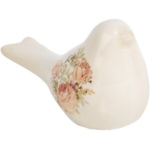 Clayre & Eef 6CE1951S Decoración Pájaro Beige Rosa 16x7x9 cm