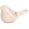 Clayre & Eef 6CE1952S Decoración Pájaro Rosa Beige 16x7x9 cm Cerámica