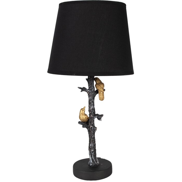 Clayre & Eef 6LMC0094 Lámpara de Mesa Negra Ø 23x45 cm Estilo Country E27/máx 60W