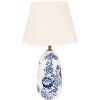 Clayre & Eef 6LMC0098 Lámpara de Mesa Estilo Campestre Ø28x49 cm Base de Cerámica Azul Blanco