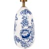 Clayre & Eef 6LMC0098 Lámpara de Mesa Estilo Campestre Ø28x49 cm Base de Cerámica Azul Blanco