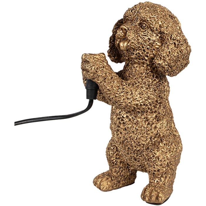 Clayre & Eef 6LMP792 Lámpara sobremesa Dog Oro 11x13x23 cm E14 40W