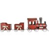 Clayre & Eef 6Y5632 Decoración Tren Rojo Metal 94x18x28 cm Estilo campestre